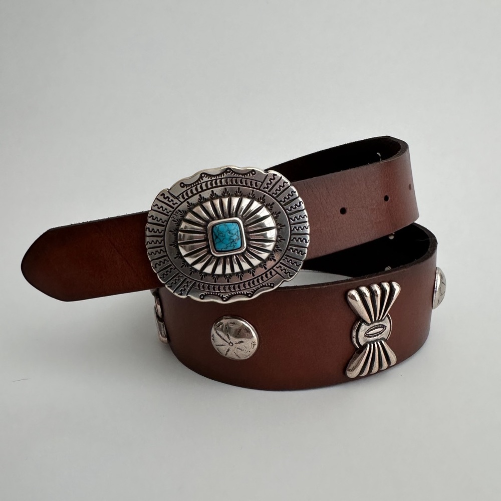 Ralph Lauren Leather Western Concho Belt